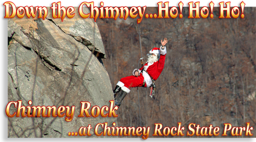 Chimney Rock Santa on the Chimney