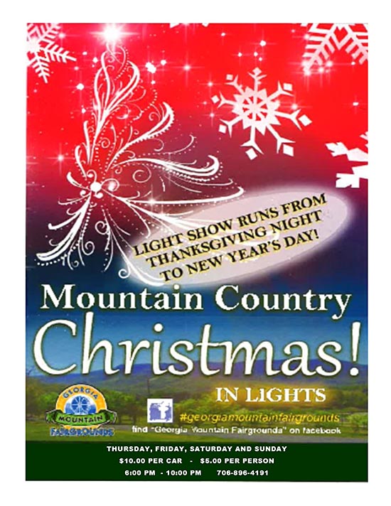 Hiawassee GA Mountain Country Christmas in Lights at Mtn