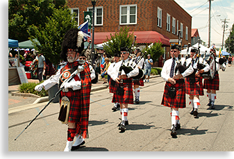 Scottish Parade in Downtown Franklin North Carolina