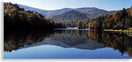 Lake Trahlyta in Vogel State Park in the North Georgia Mountains