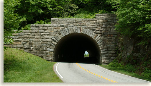 Tunnel along the Blue Ridge Parkway