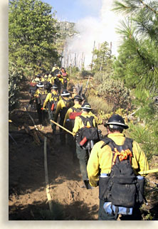 Firefighters in the mountains