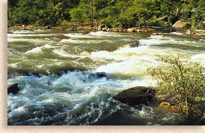 Ocoee River with rushing water